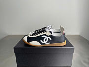 Kitlife Chanel Black Calfskin Embossed Suede Womens CC Sneakers - 1