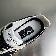 Kitlife Chanel Black Calfskin Embossed Suede Womens CC Sneakers - 5