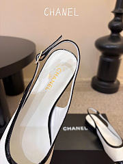 Kitlife Chanel CC Lambskin Slingbacks Mules Patent White Calfskin Square Toe Flats - 5