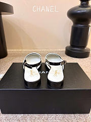 Kitlife Chanel CC Lambskin Slingbacks Mules Patent White Calfskin Square Toe Flats - 3