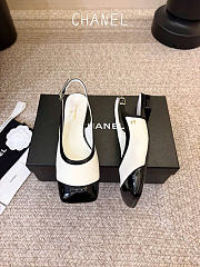 Kitlife Chanel CC Lambskin Slingbacks Mules Patent White Calfskin Square Toe Flats - 2