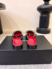 Kitlife Chanel CC Lambskin Slingbacks Mules Patent Silver Calfskin Square Toe Flats - 6