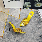 Kitlife Saint Laurent High-heeled Mules With Crossover Straps Yellow 105mm - 3