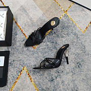 Kitlife Saint Laurent High-heeled Mules With Crossover Straps Black 105mm  - 4