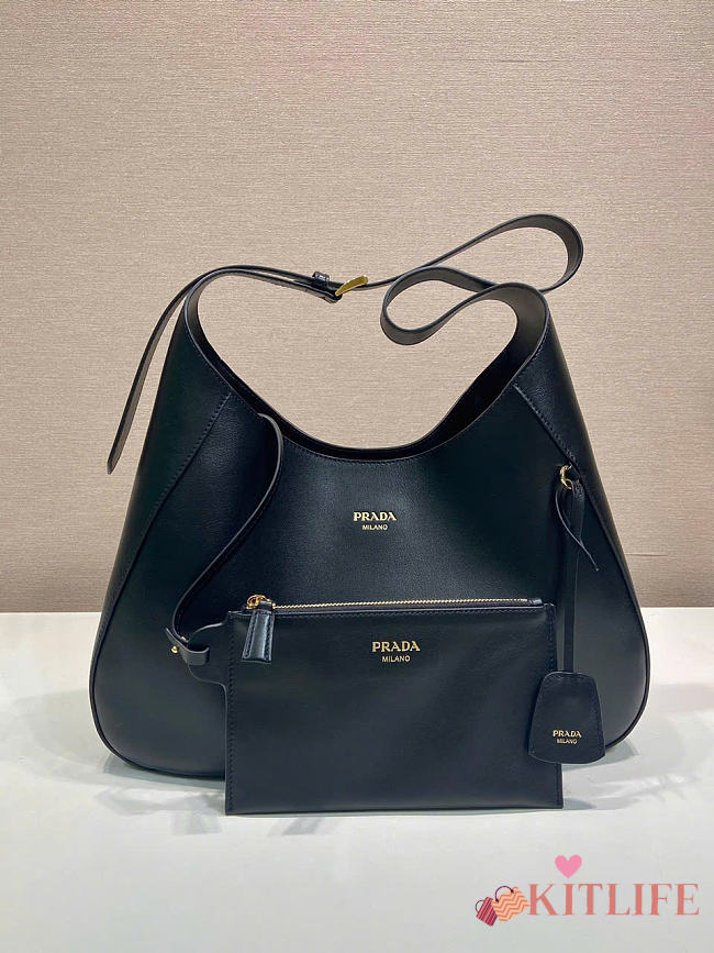 Kitlife Prada Boogie Large Leather Bag Black 1BC299 40x24.5x9cm - 1