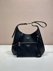 Kitlife Prada Boogie Medium Leather Bag Black 1BC300 33x22x8cm - 1