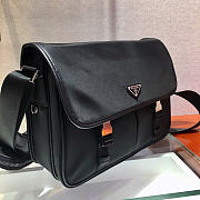 Kitlife Prada Re-Nylon and Saffiano Black Leather Shoulder Bag 2VD768 32x24x12cm  - 4