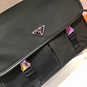 Kitlife Prada Re-Nylon and Saffiano Black Leather Shoulder Bag 2VD768 32x24x12cm  - 2