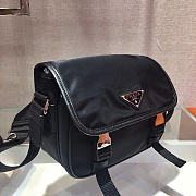 Kitlife Prada Re-Nylon and Saffiano Black Leather Shoulder Bag 2VD034 22x16x8.5cm - 3