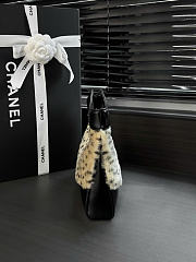 Kitlife Chanel 31 Bag Shiny Lambskin Pony Hair Cheetah Light Beige Black AS4133 22x23x5cm - 4