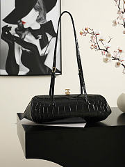 Kitlife Chanel Pretty CC Clutch With Strap Black Crocodile Pattern Leather 36x12.5x13cm - 1