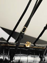 Kitlife Chanel Pretty CC Clutch With Strap Black Crocodile Pattern Leather 36x12.5x13cm - 6