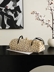 Kitlife Chanel Pony Hair Cheetah Print Pretty CC Clutch With Strap Beige 36x12.5x13cm  - 3