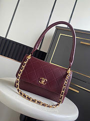 Kitlife Chanel Vintage Briefcase-style Flap Bag Burgundy AS6112 14.5x25x5cm - 1