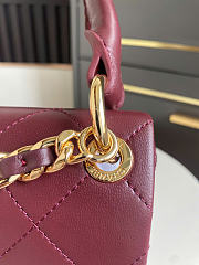 Kitlife Chanel Vintage Briefcase-style Flap Bag Burgundy AS6112 14.5x25x5cm - 3
