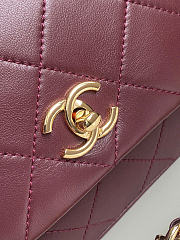 Kitlife Chanel Vintage Briefcase-style Flap Bag Burgundy AS6112 14.5x25x5cm - 2