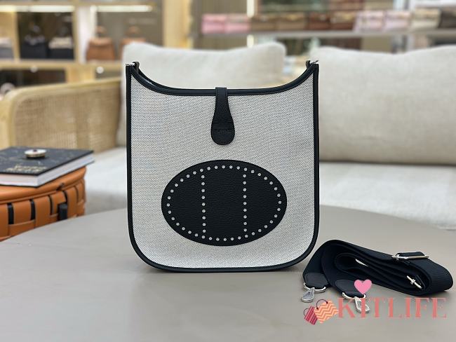 Kitlife Hermes Evelyne Black Clemence Leather & Canvas 29cm - 1