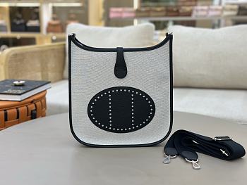 Kitlife Hermes Evelyne Black Clemence Leather & Canvas 29cm