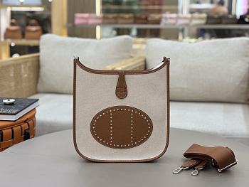 Kitlife Hermes Evelyne Brown Clemence Leather & Canvas 29cm 
