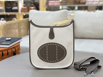 Kitlife Hermes Evelyne Gray Clemence Leather & Canvas 29cm