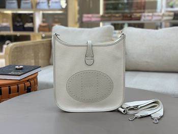 Kitlife Hermes Evelyne Light Green Clemence Leather & Canvas 29cm
