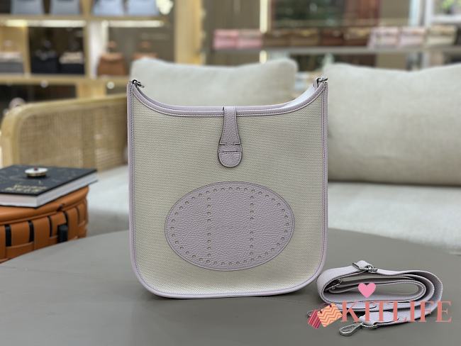 Kitlife Hermes Evelyne Light Blue Clemence Leather & Canvas 29cm  - 1