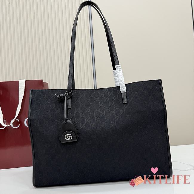 Kitlife Gucci Londra Large Tote Bag Black Canvas 875056 40x30x16cm  - 1