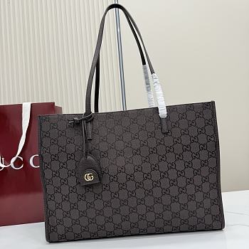 Kitlife Gucci Londra Large Tote Bag Dark Brown Canvas 875056 40x30x16cm