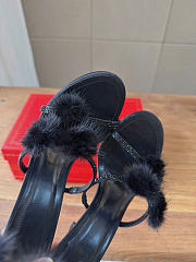 Kitlife Rene Caovilla Ebellished Pom-pom Heeled Sandals Black 100mm - 6