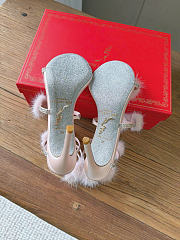 Kitlife Rene Caovilla Ebellished Pom-pom Heeled Sandals Light Pink 100mm - 2