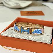 Kitlife Hermes Enamel Print Zebres De Tanzania Clic Clac H Bracelet  - 4