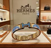 Kitlife Hermes Enamel Print Zebres De Tanzania Clic Clac H Bracelet  - 2