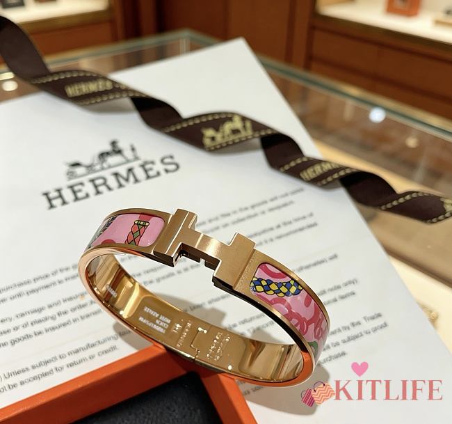 Kitlife Hermes Clic H Bracelet Mystere Pink - 1