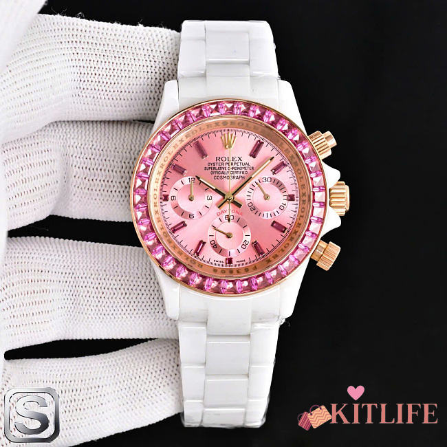 Kitlife Rolex Daytona Pink White & Pink 43mm - 1