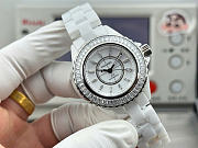 Kitlife Chanel J12 Baguette Diamond Bezel Caliber Watch White 38mm - 3