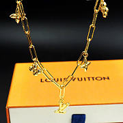 Kitlife Louis Vuitton Floral Necklace Gold - 4