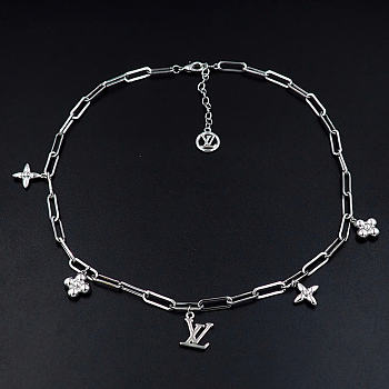 Kitlife Louis Vuitton Floral Necklace Silver 