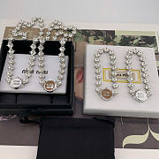 Kitlife Miu Miu Round Large-Stone Chain Bracelet & Necklace Set in Brown / White - 1