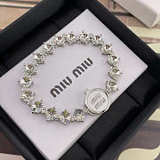 Kitlife Miu Miu Round Large-Stone Chain Bracelet & Necklace Set in Brown / White - 4