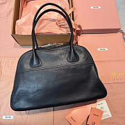 Kitlife Miu Miu Vivant Black Nappa Leather Bag 5BB200 28x9.5x17cm - 3
