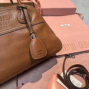 Kitlife Miu Miu Vivant Brown Nappa Leather Bag 5BB200 28x9.5x17cm - 4