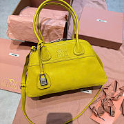 Kitlife Miu Miu Vivant Yellow Nappa Leather Bag 5BB200 28x9.5x17cm  - 1