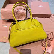 Kitlife Miu Miu Vivant Yellow Nappa Leather Bag 5BB200 28x9.5x17cm  - 4