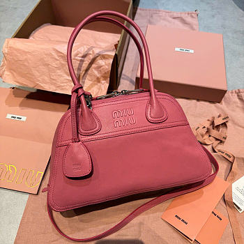 Kitlife Miu Miu Vivant Pink Nappa Leather Bag 5BB200 28x9.5x17cm 