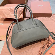 Kitlife Miu Miu Vivant Gray Nappa Leather Bag 5BB200 28x9.5x17cm - 4