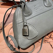 Kitlife Miu Miu Vivant Gray Nappa Leather Bag 5BB200 28x9.5x17cm - 2