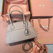 Kitlife Miu Miu Vivant Light Taupe Nappa Leather Bag 5BB200 28x9.5x17cm  - 1