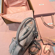 Kitlife Miu Miu Vivant Light Taupe Nappa Leather Bag 5BB200 28x9.5x17cm  - 2