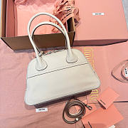 Kitlife Miu Miu Vivant Cream Nappa Leather Bag 5BB200 28x9.5x17cm  - 3