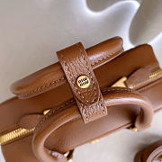 Kitlife Miu Miu Arcadie Studded Leather Bag Brown 5BB142 22x10.5x7.5cm - 6